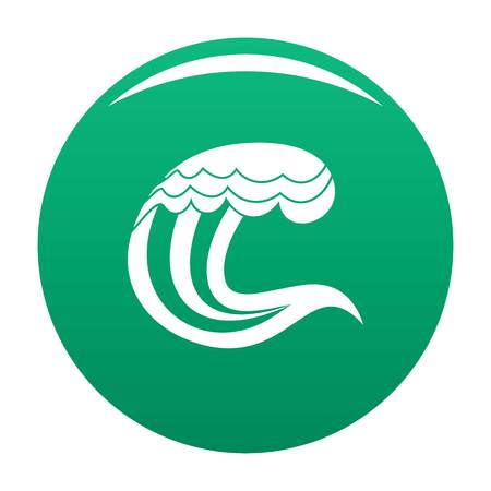 Wave nature icon. Simple illustration of wave nature vector icon for any design greenのイラスト素材