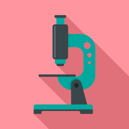 Science microscope icon, flat styleの写真素材
