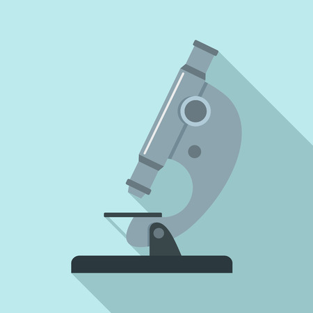 Biology microscope icon, flat styleの写真素材