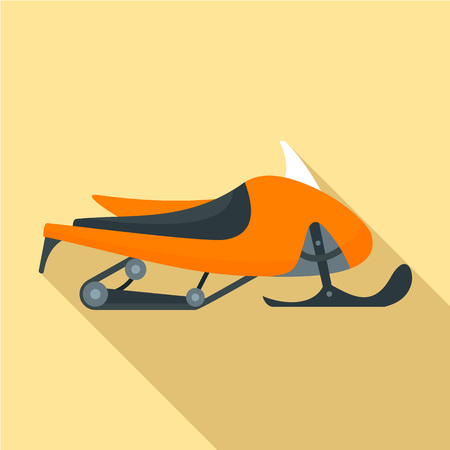 Arctic snowmobile icon. Flat illustration of arctic snowmobile vector icon for web designのイラスト素材