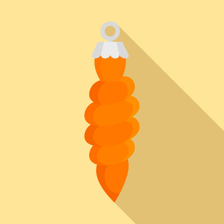 Orange Christmas toy icon. Flat illustration of orange Christmas toy vector icon for web designのイラスト素材