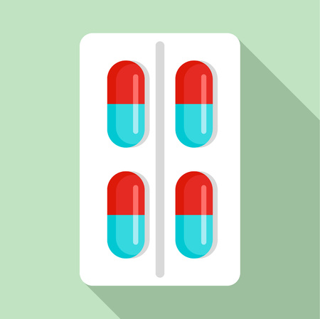 Red blue capsule icon, flat styleのイラスト素材