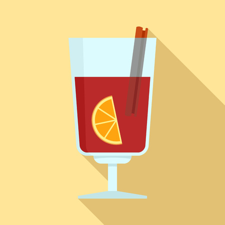 Mulled wine icon. Flat illustration of mulled wine vector icon for web designのイラスト素材