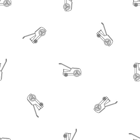 Lawn mower machine icon. Outline illustration of lawn mower machine vector icon for web design isolated on white backgroundのイラスト素材