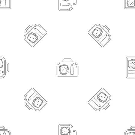 Lunch sandwich box icon. Outline illustration of lunch sandwich box vector icon for web design isolated on white backgroundのイラスト素材