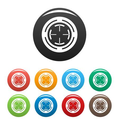 Sight icons set 9 color vector isolated on white for any designのイラスト素材