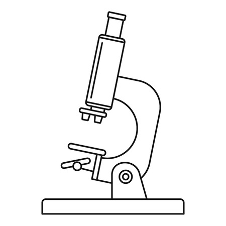 Laboratory microscope icon, outline styleの写真素材