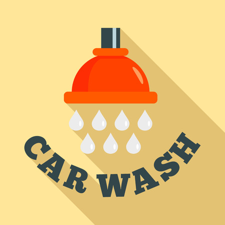 Water drop car wash  flat styleの写真素材