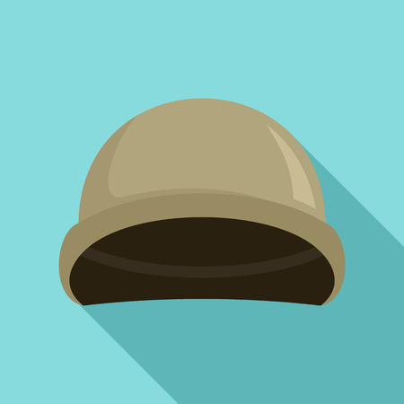 Soldier helmet icon, flat styleの写真素材