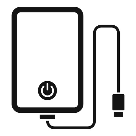 Power bank cable icon, simple styleのイラスト素材
