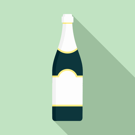 Red wine champagne icon, flat styleのイラスト素材