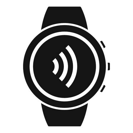 Round smartwatch icon. Simple illustration of round smartwatch vector icon for web design isolated on white backgroundのイラスト素材