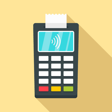 Nfc payment terminal icon. Flat illustration of nfc payment terminal vector icon for web designのイラスト素材