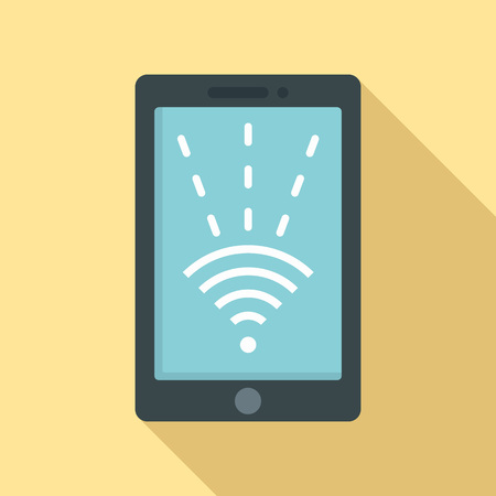 Nfc tablet icon. Flat illustration of nfc tablet vector icon for web designのイラスト素材