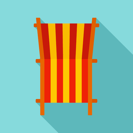 Beach deck chair icon. Flat illustration of beach deck chair vector icon for web designのイラスト素材