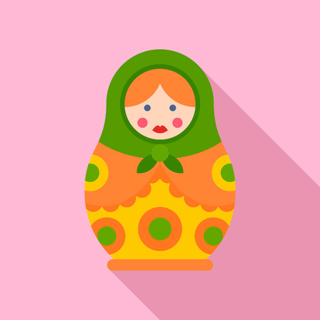 Vintage nesting doll icon. Flat illustration of vintage nesting doll vector icon for web designのイラスト素材