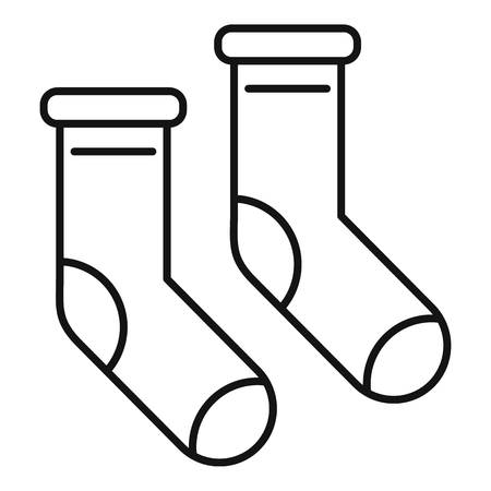 Winter sock icon. Outline winter sock vector icon for web design isolated on white backgroundのイラスト素材