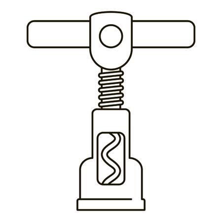 Steel corkscrew icon. Outline steel corkscrew vector icon for web design isolated on white backgroundのイラスト素材