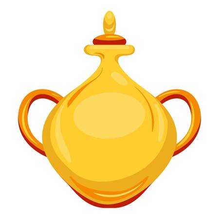 Gold arab vase icon. Cartoon of gold arab vase vector icon for web design isolated on white backgroundのイラスト素材
