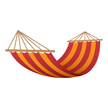 Red orange hammock icon. Realistic illustration of red orange hammock vector icon for web designのイラスト素材