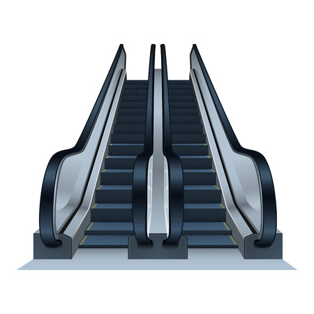 Double escalator icon. Realistic illustration of double escalator vector icon for web designのイラスト素材