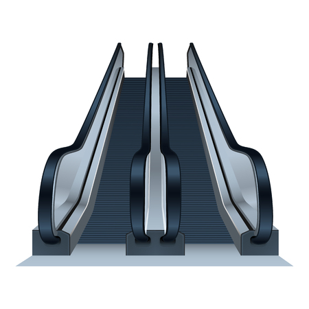 Double mall escalator icon. Realistic illustration of double mall escalator vector icon for web designのイラスト素材