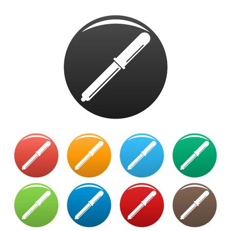 Medicine pipette icons set 9 color vector isolated on white for any designのイラスト素材