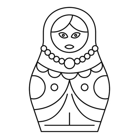 Wood nesting doll icon. Outline wood nesting doll vector icon for web design isolated on white backgroundのイラスト素材
