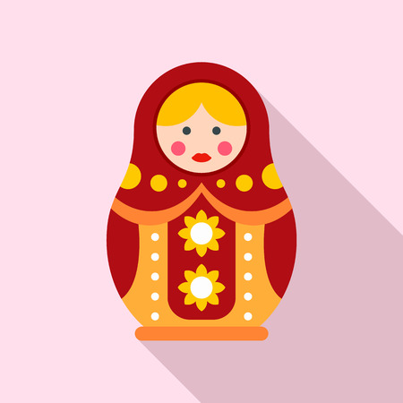 Woman nesting doll icon. Flat illustration of woman nesting doll vector icon for web designのイラスト素材