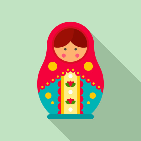 Traditional russian nesting doll icon. Flat illustration of traditional russian nesting doll vector icon for web designのイラスト素材