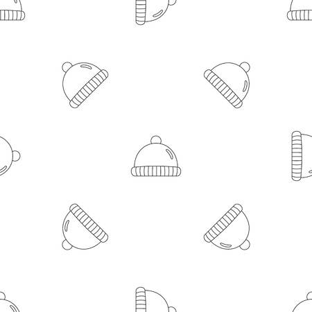 Winter hat icon. Outline illustration of winter hat vector icon for web design isolated on white backgroundのイラスト素材