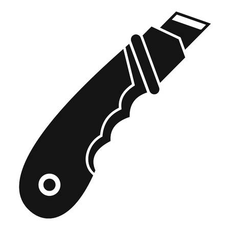 Stationery knife icon. Simple illustration of stationery knife vector icon for web design isolated on white backgroundのイラスト素材