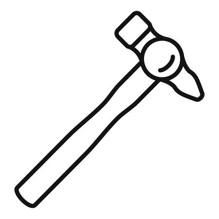 Hammer tool icon. Outline hammer tool vector icon for web design isolated on white backgroundのイラスト素材