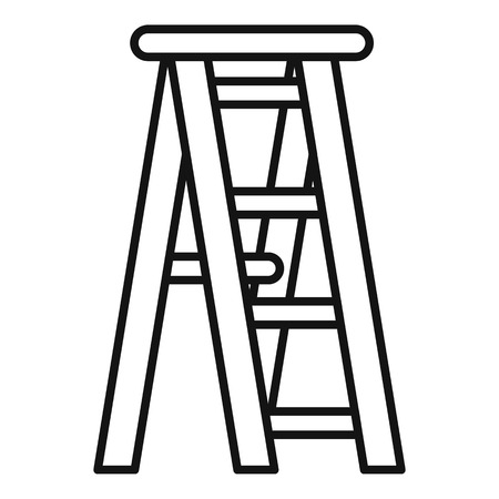 Wooden ladder icon. Outline wooden ladder vector icon for web design isolated on white backgroundのイラスト素材
