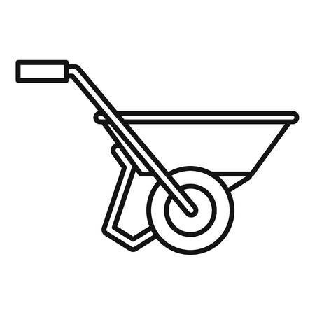 Wheelbarrow icon. Outline wheelbarrow vector icon for web design isolated on white backgroundのイラスト素材