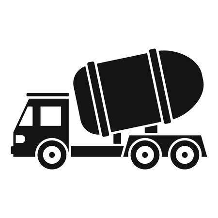 Cement truck icon. Simple illustration of cement truck vector icon for web design isolated on white backgroundのイラスト素材