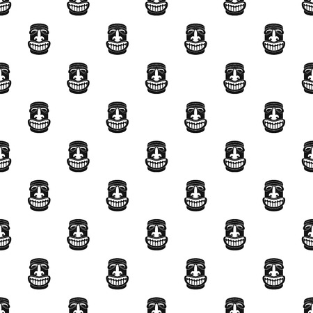 Tiki idol smile pattern seamless vector repeat geometric for any web designのイラスト素材