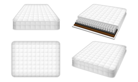 Mattress icon set, realistic styleの写真素材