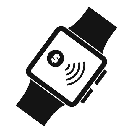 Smartwatch nfc pay icon. Simple illustration of smartwatch nfc pay icon for web design isolated on white backgroundの写真素材