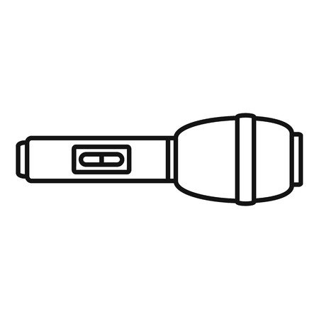 Metallic flashlight icon. Outline metallic flashlight vector icon for web design isolated on white backgroundのイラスト素材