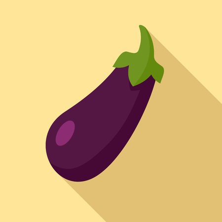 Eggplant icon, flat styleのイラスト素材