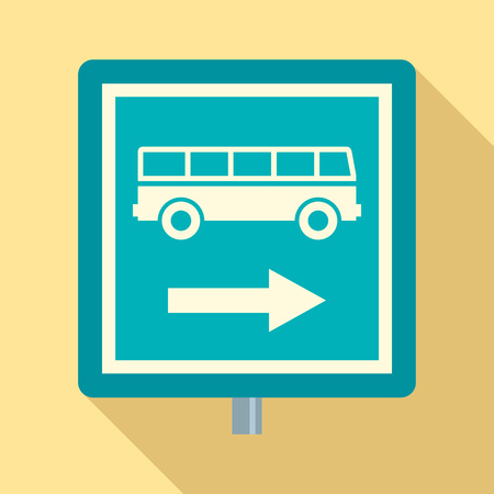 Sign bus stop icon. Flat illustration of sign bus stop vector icon for web designのイラスト素材