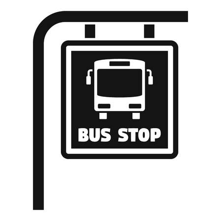 Bus stop sign icon. Simple illustration of bus stop sign vector icon for web design isolated on white backgroundのイラスト素材