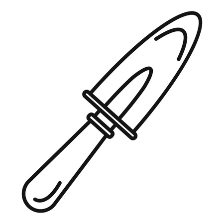 Garden hand shovel icon. Outline garden hand shovel vector icon for web design isolated on white backgroundのイラスト素材