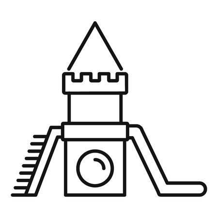 Wood kid castle icon, outline styleのイラスト素材