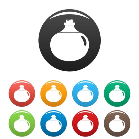 Aloe liquid icons set 9 color vector isolated on white for any designのイラスト素材