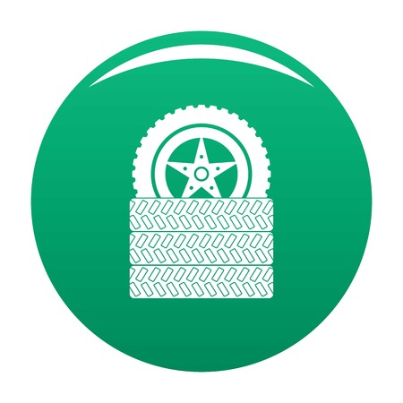 Tire leap icon vector greenのイラスト素材