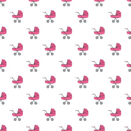 Baby stroller pattern seamless vector repeat for any web designのイラスト素材