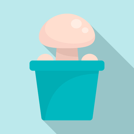 Mushroom pot icon, flat styleの写真素材