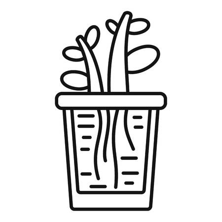 Grow plant rock pot icon, outline styleの写真素材